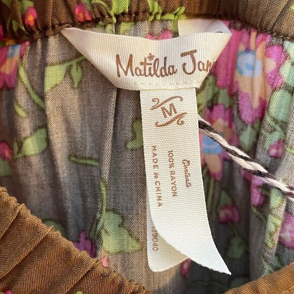 NEW Matilda Jane Tank Top Women's Size Medium Brown On A Whim Floral Ruffle Hem - Picture 10 of 10